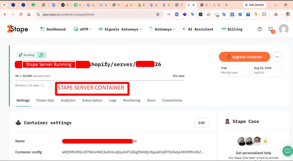 ga4 server side ecommerce tracking stape server container1