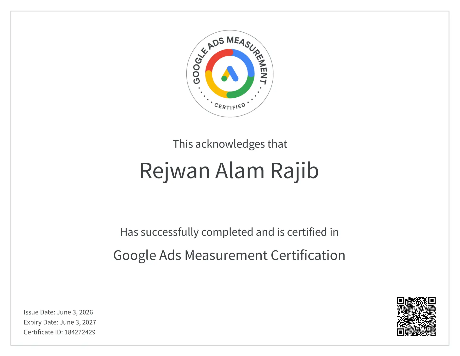 google ads measurement certification